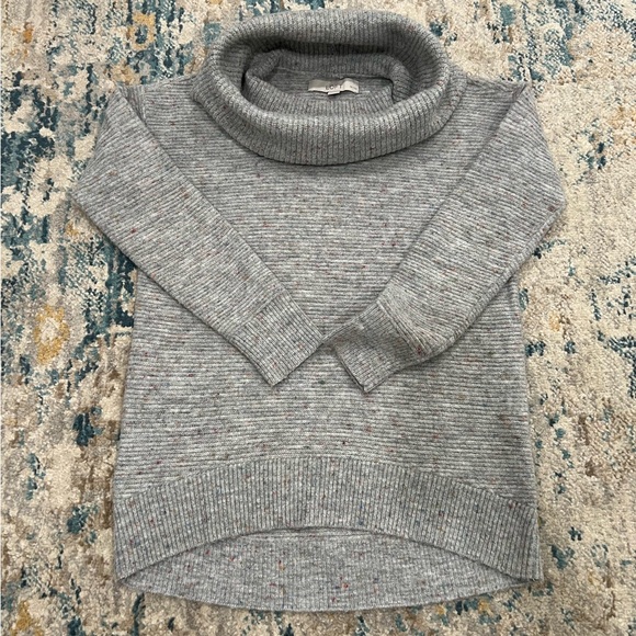 🌿🍁🌱Ann Taylor Loft Cowl Neck Gray Sweater - XSP Petites - Picture 3 of 14